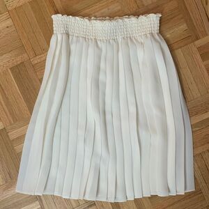 Chic Vintage Cream A-Line Pleated Skirt Women’s O/S